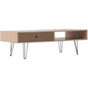 Couchtisch Beistelltisch Sofatisch Fernsehtisch Kaffeetisch mit Schublade Holz Eiche 110 x 55 x 35,5 cm