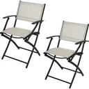 Pro Garden Klappstuhl / Klappstuhl / Gartenstuhl / Campingstuhl - mit Armlehnen - 54X56X83,5cm - Weiß - 2 STUKS