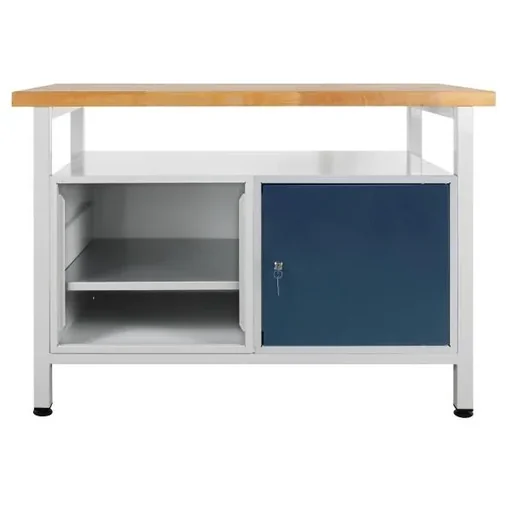 "Werkbank "Premium" 2 Fachböden, 1 Tür, L1200xB600xH840mm image"