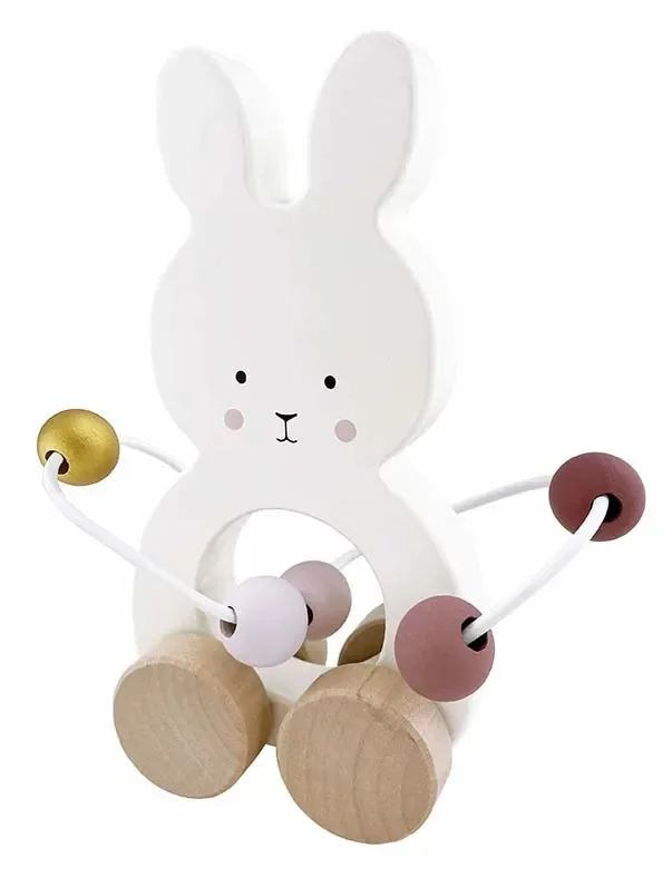 Jabadabado Kinderspielzeug, Schiebetier, Schiebespielzeug - Bunny mit Motorikschleife