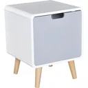 Nachttisch Nachtkommode Hochglanz Schlafzimmer MDF weiß L40 x B38 x H50cm