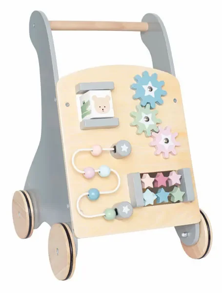 Holzspielzeug Lauflernwagen mit Teddy-Motiv