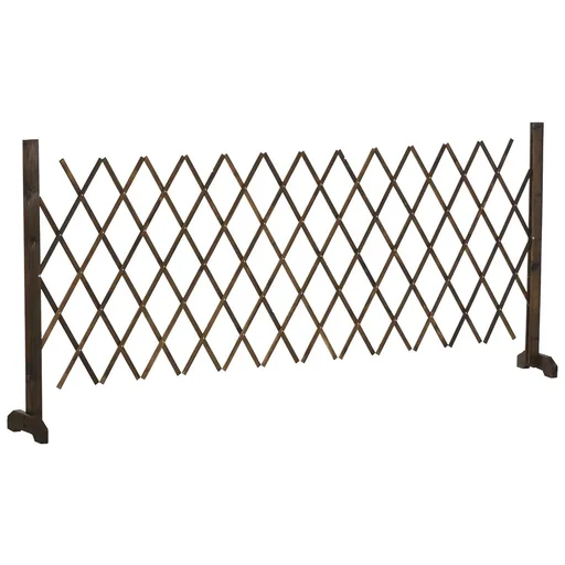 "Scherengitter Absperrgitter Scherensperre ausziehbar 37-225 cm Garten Holz Verkohlt 225 x 30 x 106 cm image"
