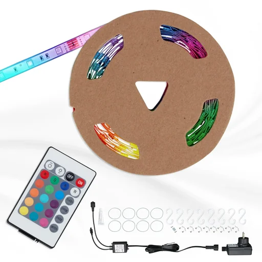 "RGB-LED Flexband für den Außenbereich, 5m, IP44,  150 RGB-LEDs, mit Fernbedienung, inklusive Befestigungsset image"