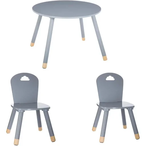"NL SET - 2x Hochstuhl und Hochtisch - Grau image"