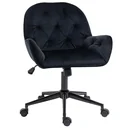 Bürostuhl höhenverstellbar samtartiges Polyester Schwarz 60 x 61 x 81-91 cm