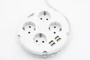 Steckdosenleiste mit Kabeltrommel und USB-A, 4-fach
