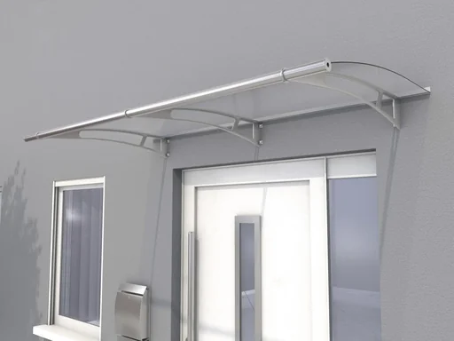 "Pultvordach L 190, 190 x 95 x 17 cm, Edelstahl, 4mm satiniert weiß image"