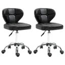 2er-Set Arbeitshocker mit Rückenlehne 72-87 cm höhenverstellbar Büro Dunkelgrau 45 x 47 x 72-87 cm