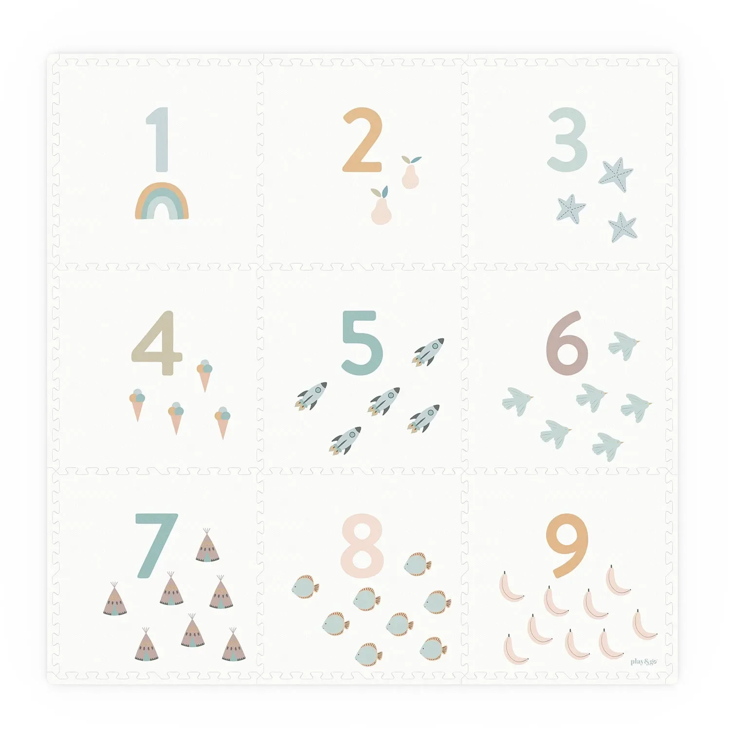 "Play&Go Kinderteppich, Puzzlematte, Puzzleteppich - Zahlen/Punkte EVA image"