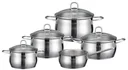 Topfset Platin, 9-teilig, Edelstahl