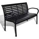 Gartenbank 125 cm Stahl und HKC schwarz