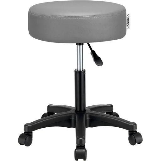 "Rollhocker Arbeitshocker - | 56 x 56 x 46-61 cm | Grau - Drehbar und verstellbar image"