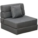 Schlafsessel Schlafsofa Sofabett Einzelsofa mit Waschbarem Kissen Grau 70cm x 70cm x 61cm