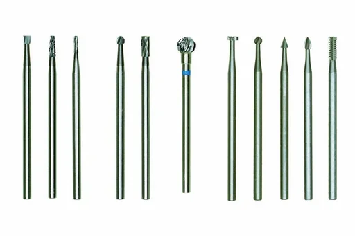 "Feinfräsersatz (Wolfram-Vanadiumstahl), 5-teilig (Rad, Kugel, Kegel, Zylinder, Elypse) image"