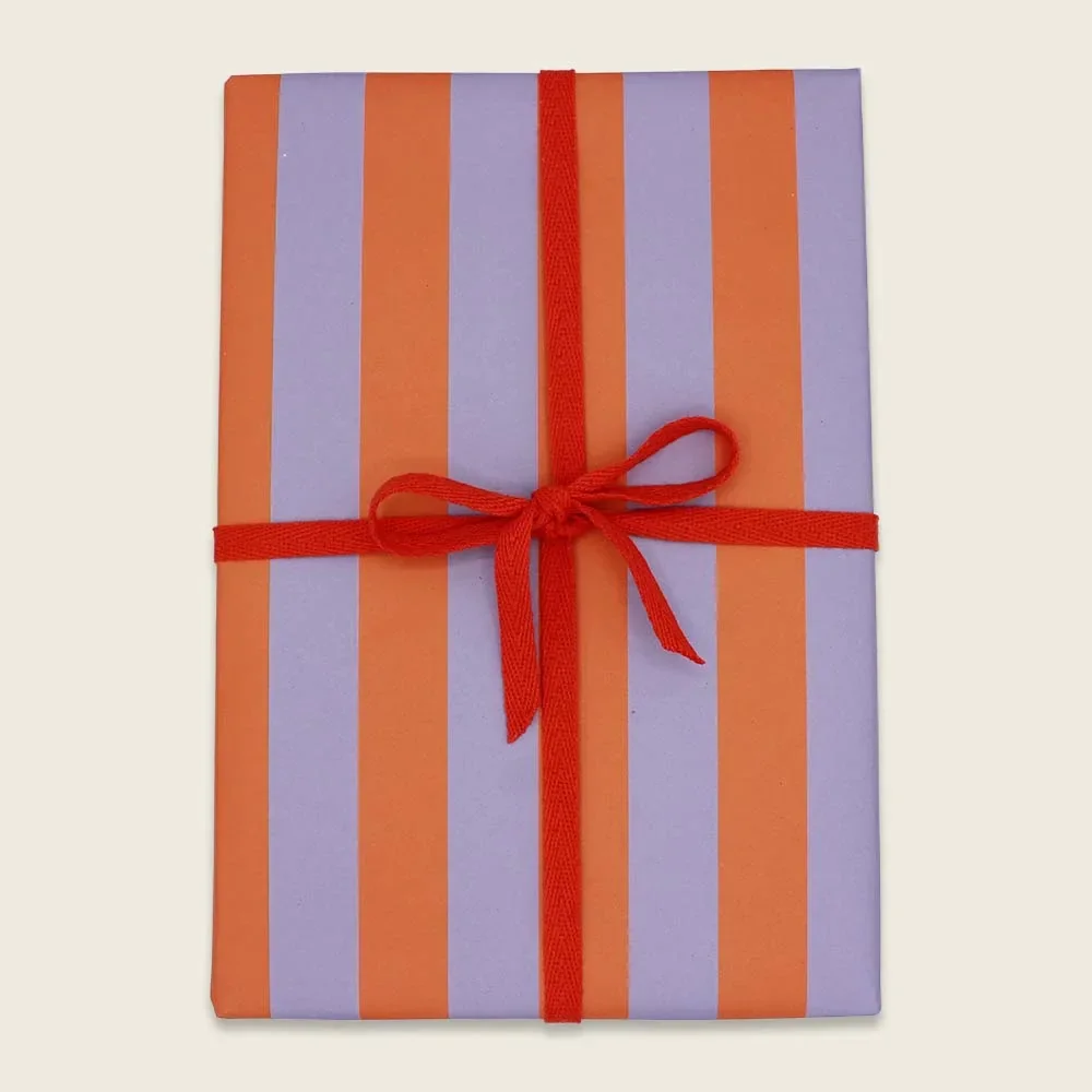 "Ava & Yves Geschenkpapier, Einschlagpapier - Streifen, flieder/orange image"