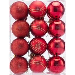 Weihnachtskugeln - Weihnachtsbaumbeleuchtung - 24er Set Rot