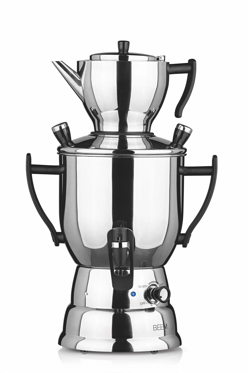 "Samowar mit Teekocher, Russischer Teekessel Elektrisch - TEA - Perfect, mit Dispenser, Edelstahl, 3L image"