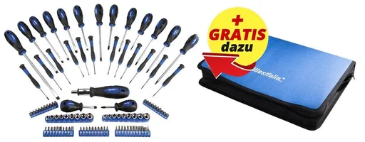 "Schraubendreher Satz 98-teilig inklusive Bits- und Steckschlüsseleinsätzen + Gratis dazu Tasche image"