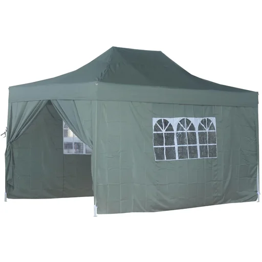 "Faltpavillon inkl. 4 Seitenteilen Grün 3x4,5m Pavillon image"