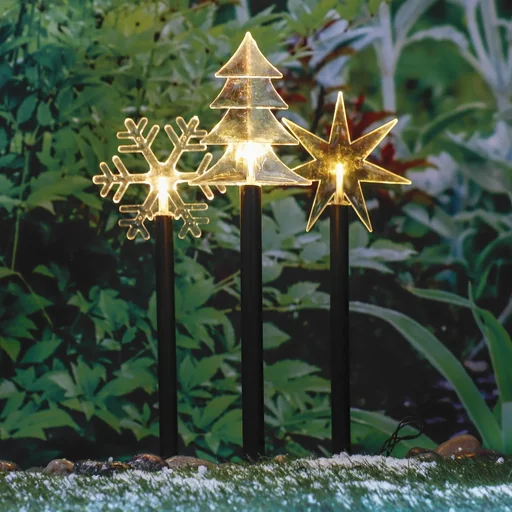 "Gartenstecker mit 3 Wintermotiven, batteriebetrieben image"