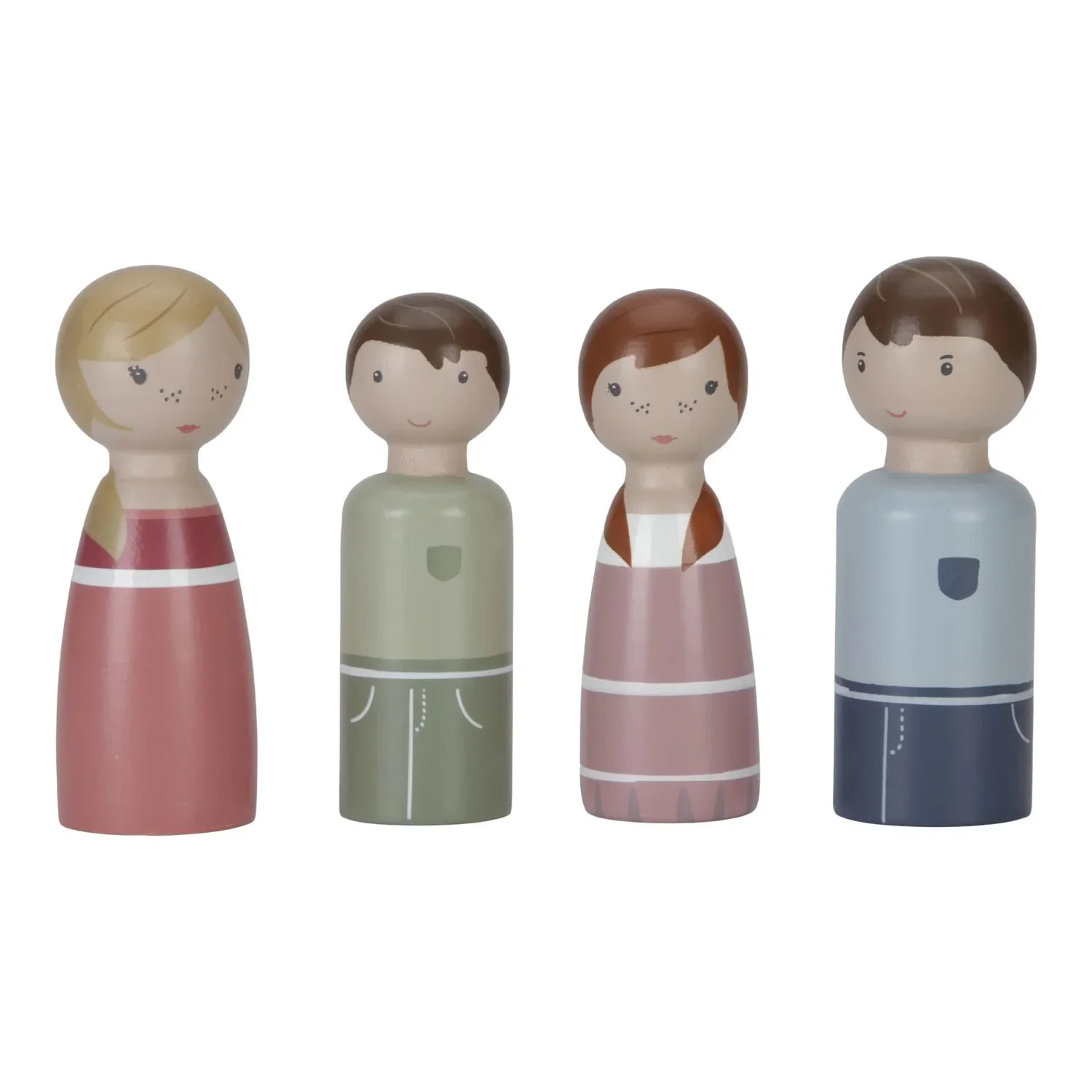 Little Dutch Puppenhaus Familie Rosa: Holzfiguren Set mit Vater, Mutter, Sohn & 
