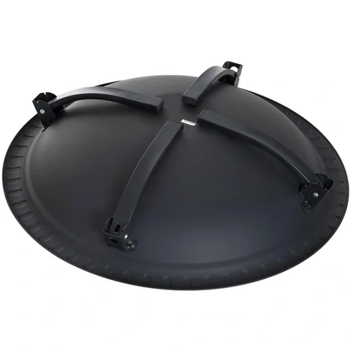 "Feuerschale mit Funkenschutz klappbar 66cm Schwarz image"