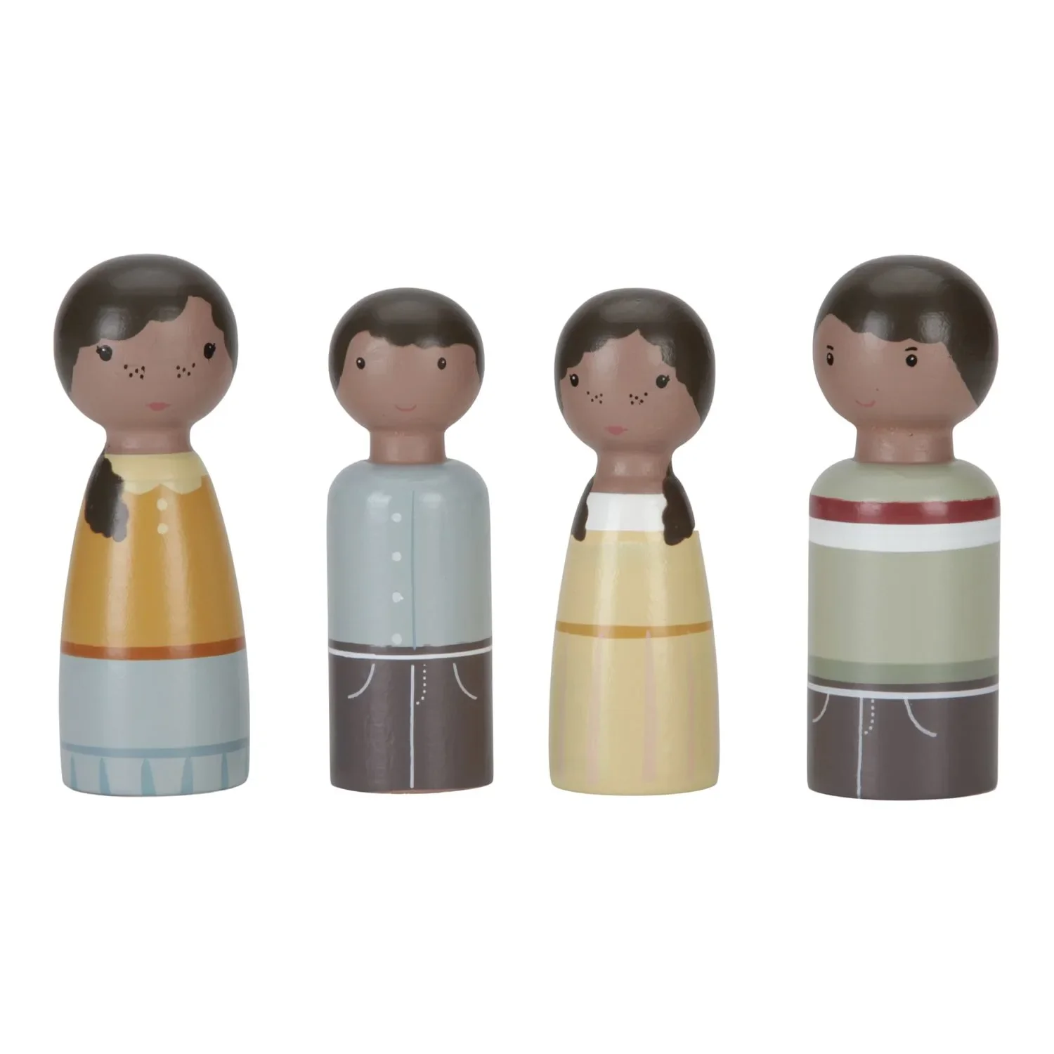Little Dutch Puppenhaus Familie Evi: Holzfiguren Set mit Vater, Mutter, Sohn & T