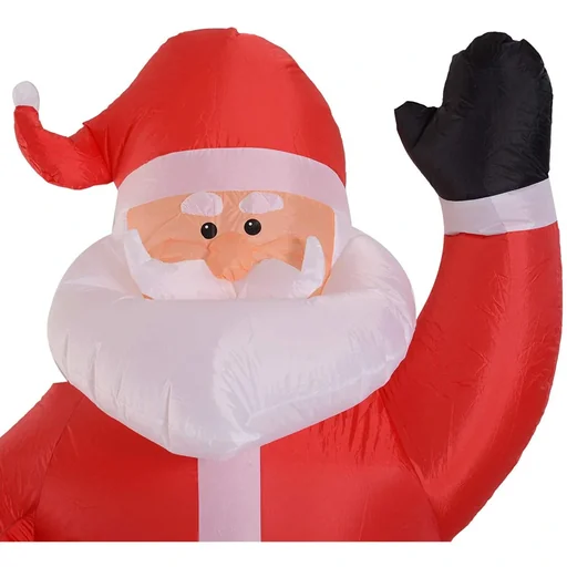 "Selbstaufblasbarer Weihnachtsmann mit Geschenksack LED Gebläse Rot image"