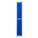 Schließfach-Spind PL-Serie - 2 Türen mit Schlüsselschlössern, grau-blau