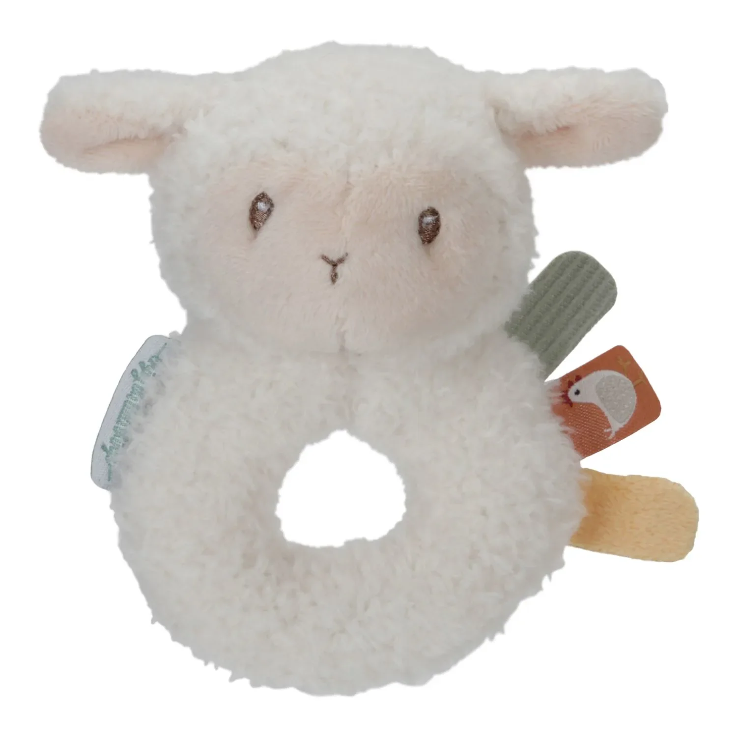 "Little Dutch Stoff Beißring, Ringrassel, Baby Rassel - Schaf, Little Farm, ab 0 Monaten image"