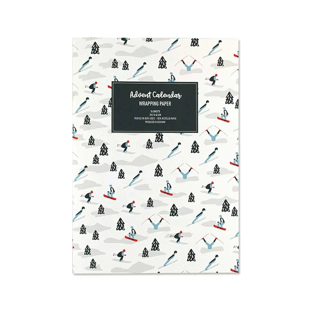 "Ava & Yves Geschenkpapier Adventskalender Ski image"