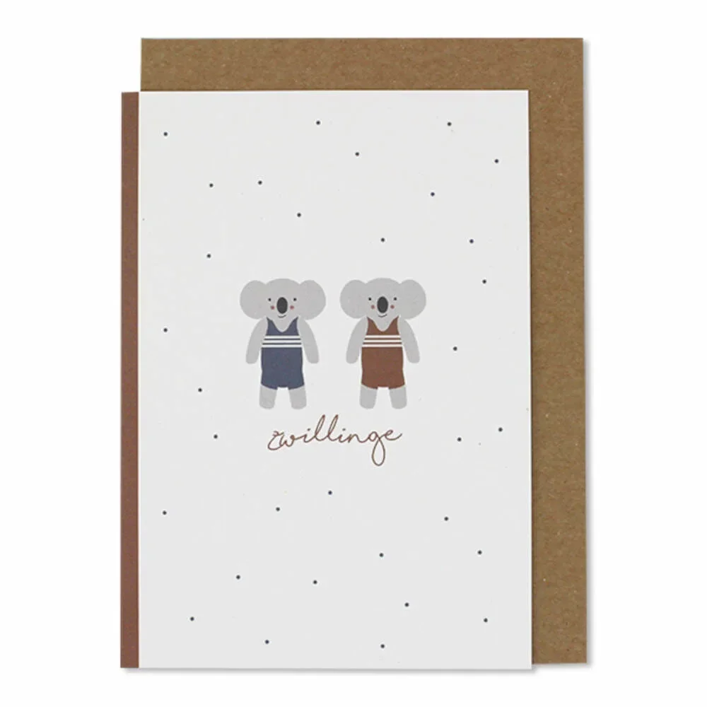 Ava & Yves Klappkarte Geburt Koalas Zwillinge