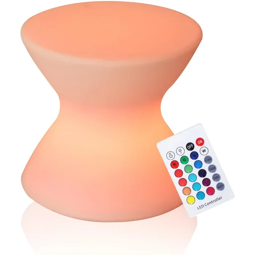"LED-Hocker LED Beistelltisch Gartenleuchte 16 Farben Farbwechsel Fernbedienung PE 40 x 40 x 36 cm image"