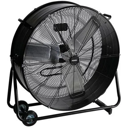 "Großer Standventilator, Ø 75 cm, Metalltrommel, schwarz, leiser Betrieb, höhenverstellbar, Innen-/Außenbereich image"