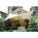 SONNENSEGEL - VIERECK - 5 x 5 m - CREMEFARBEN
