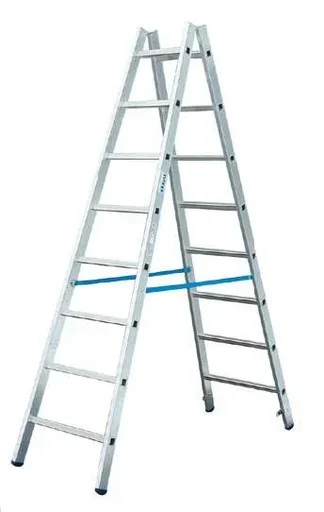 "Alu Sprossen Doppelleiter 2 x 7 Sprossen Leiter image"