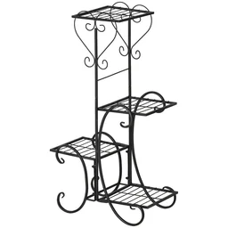 Blumenregal aus Metall 4 Ebenen Pflanzenregal für innen und außen Garten Balkon 