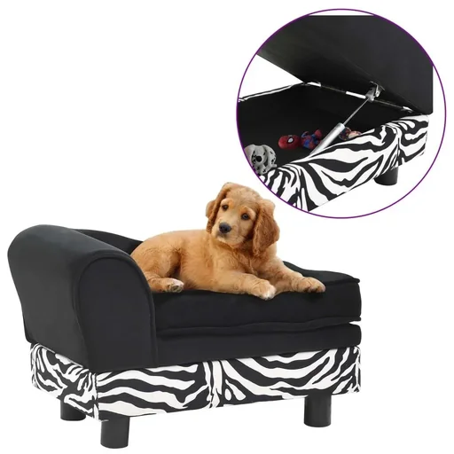 "Hundebank 57x34x36 cm Plüsch schwarz image"