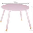 Kindertisch Rund - rosa - 60x60x43 cm
