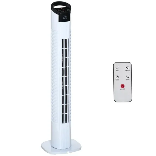 "Turmventilator mit Fernsteuerung 70° Oszillierender Standventilator 78,5cm 50W 3 Modi & 3 Geschwindigkeiten Schwarz+Weiß image"