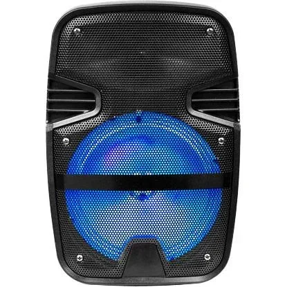 "VT-6208 Mobiler batteriebetriebener Lautsprecher mit Bluetooth, kabelgebundenem Mikrofon und LED-Lichteffekt - RGB - 15W image"