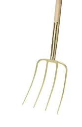 Dunggabel, 4 Zinken, Nord, goldfarben lackiert, Schienenzwinge, Eschen-Langstiel