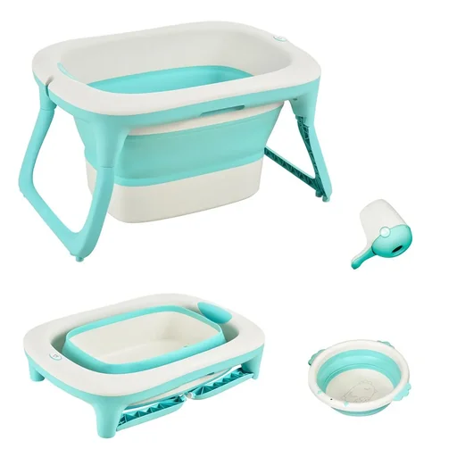 "Faltbare Babywanne mit Waschbecken und Shampoobecher image"