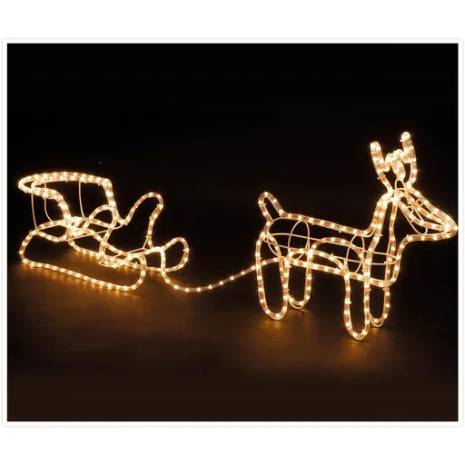 "Weihnachtsbeleuchtung Rentier mit Schlitten - Warm White image"