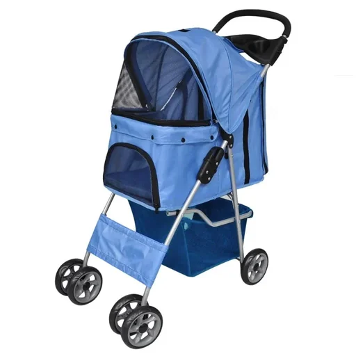 "Kinderwagen für Hund blau image"