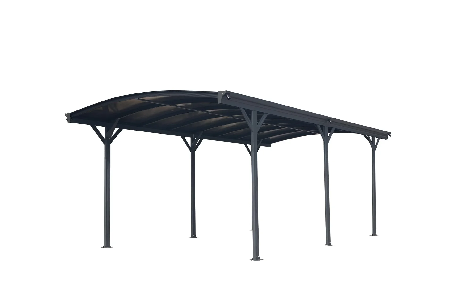 "Westmann Aluminium Rundbogen Carport und Überdachung anthrazit, 576x300x220 cm image"