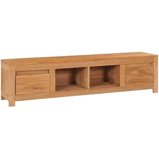 "TV-Schrank 135x30x35 cm massiv Teak image"