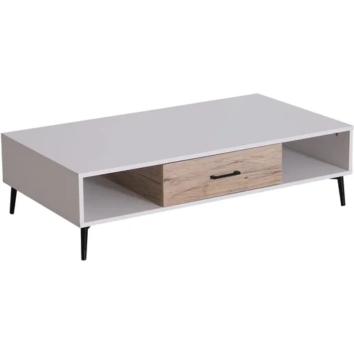 "Couchtisch Beistelltisch Sofatisch Fernsehtisch Kaffeetisch 1 x Schublade 3 x Ablage Holz 110 x 60 x 30 cm image"