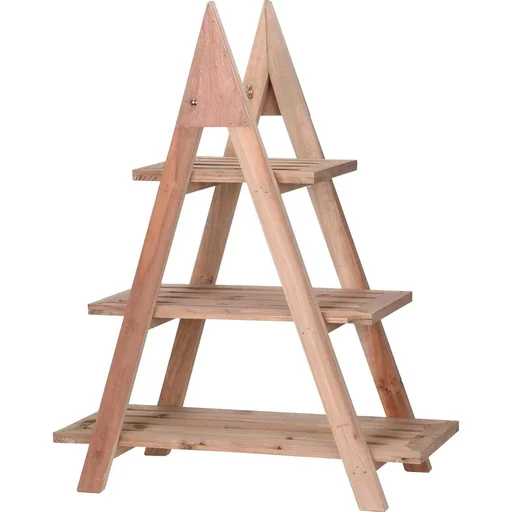 "Ambiance Pflanzenregal - Holz - 3 Ebenen - Dreieck image"